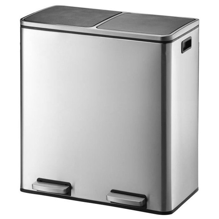 KITCHEN MOVE Poubelle de cuisine a pédale tri sélectif - Acier 60L (30+30) MAJOR KITCHEN MOVE Poubelle de cuisine a pédale tri sélectif - Acier 60L (30+30) MAJOR