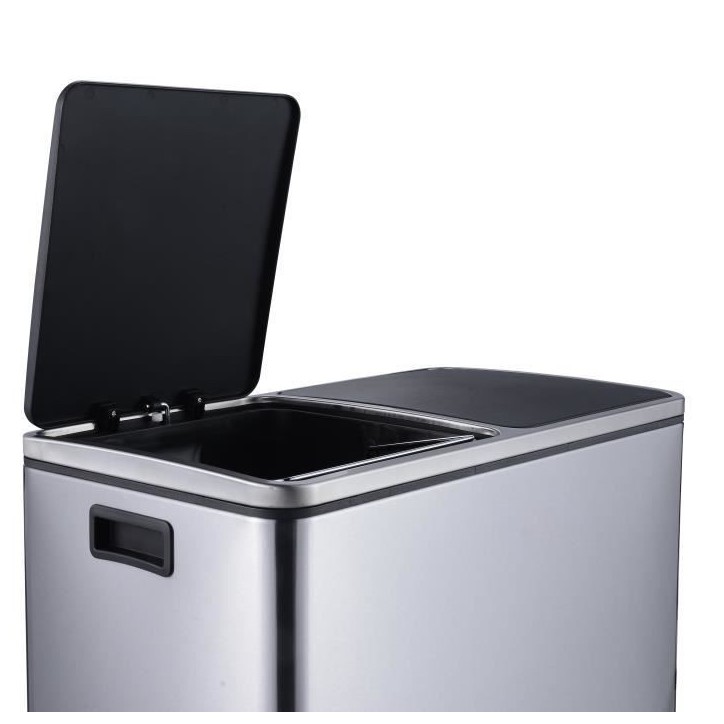 KITCHEN MOVE Poubelle de cuisine a pédale tri sélectif - Acier 60L (30+30) MAJOR KITCHEN MOVE Poubelle de cuisine a pédale tri sélectif - Acier 60L (30+30) MAJOR