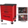 Servante - Equipée - 5 tiroirs - KS Tools- 855.5184 - Rouge - 184 out