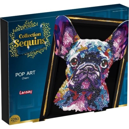Kit loisir créatif - LANSAY - Collection Sequins - Pop art chien - De