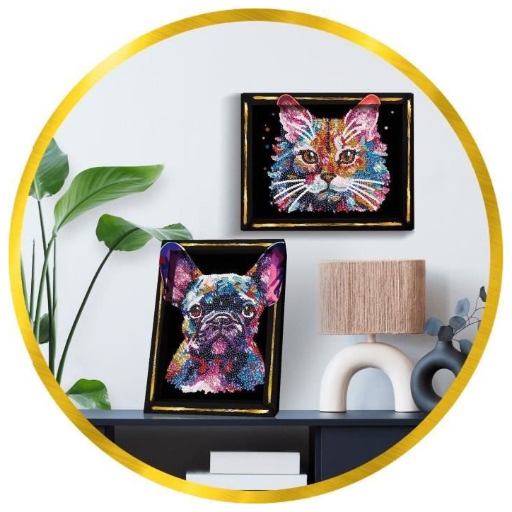Kit loisir créatif - LANSAY - Collection Sequins - Pop art chien - Des 14 ans Kit loisir créatif - LANSAY - Collection Sequins - Pop art chien - Des 14 ans