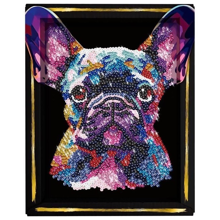 Kit loisir créatif - LANSAY - Collection Sequins - Pop art chien - Des 14 ans Kit loisir créatif - LANSAY - Collection Sequins - Pop art chien - Des 14 ans