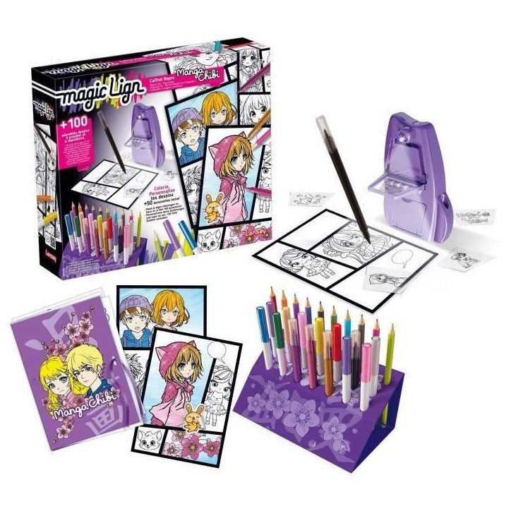 Magic Lign - LANSAY - Coffret Repro Manga Chibi - 100 illustrations - Des 7 ans