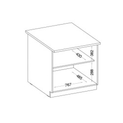 Meuble bas 2 portes battantes avec plan de travail - Décor chene sono