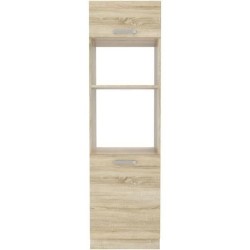 Meuble colonne four 2 portes battantes - Décor chene sonoma - L 60 x