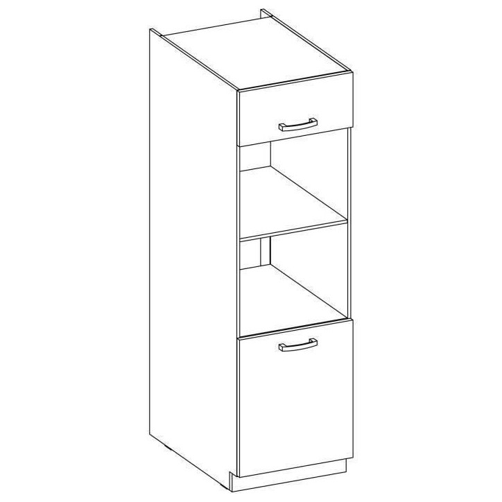 Meuble colonne four 2 portes battantes - Décor chene sonoma - L 60 x P 57 x H 210 cm - LASSEN