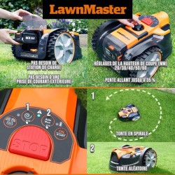 Robot tondeuse autonome - LAWNMASTER - VRM16 - 24 V - 16 cm - Sans fil