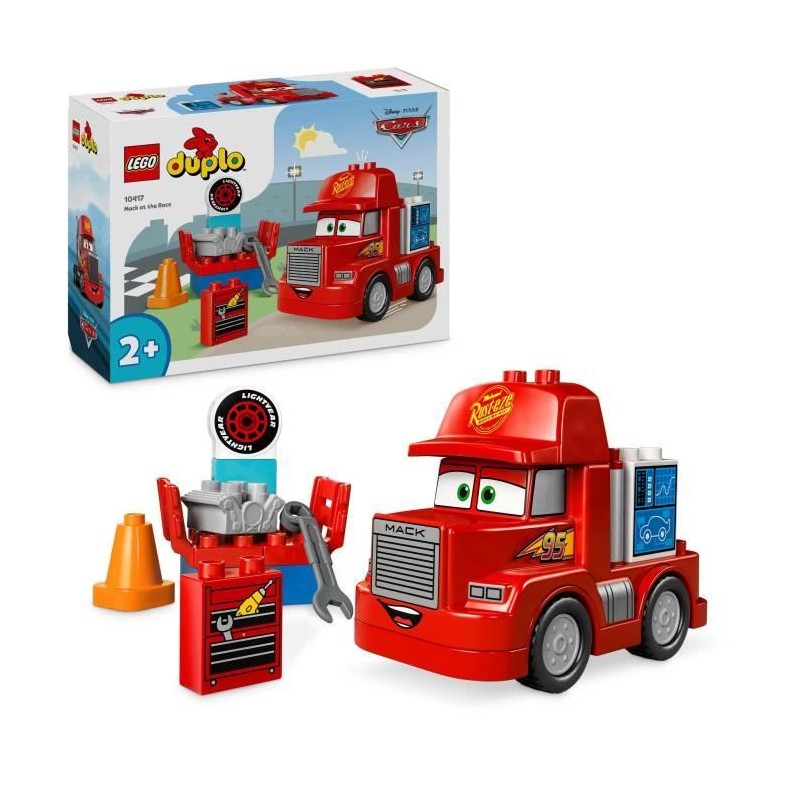 LEGO DUPLO | 10417 Cars Disney et Pixar Mack a la Course, Jouet a Roue LEGO DUPLO | 10417 Cars Disney et Pixar Mack a la Course, Jouet a Roue