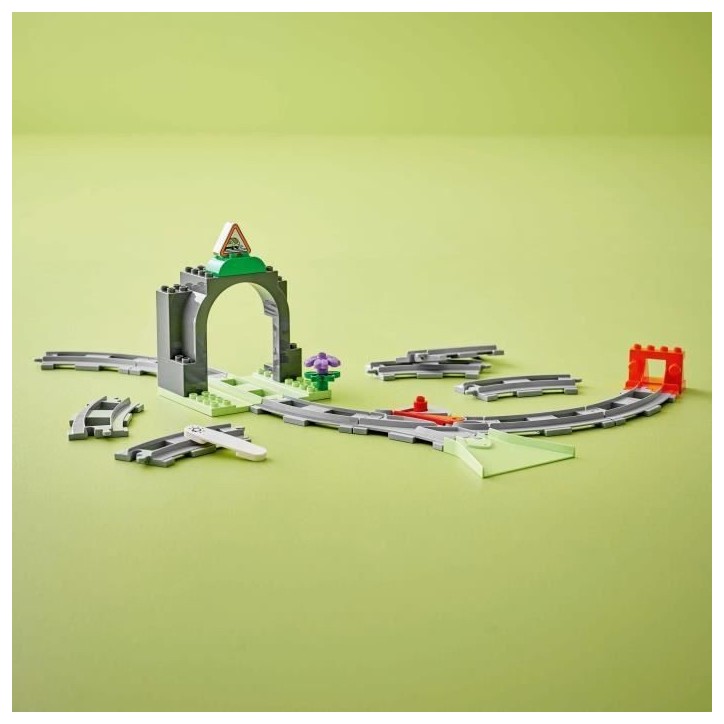 LEGO DUPLO Ma ville 10425 Set d'extension : Les rails et le tunnel du train - Jouet enfant