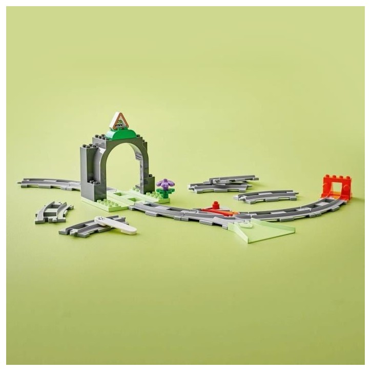LEGO DUPLO Ma ville 10425 Set d'extension : Les rails et le tunnel du train - Jouet enfant