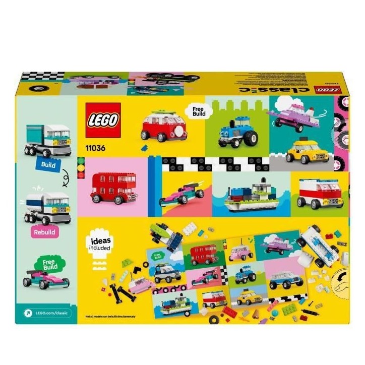 LEGO 11036 Classic Les Véhicules Créatifs, Maquette de Voiture, Véhicule de Police, Camion et Autres LEGO 11036 Classic Les Véhicules Créatifs, Maquette de Voiture, Véhicule de Police, Camion et Autres