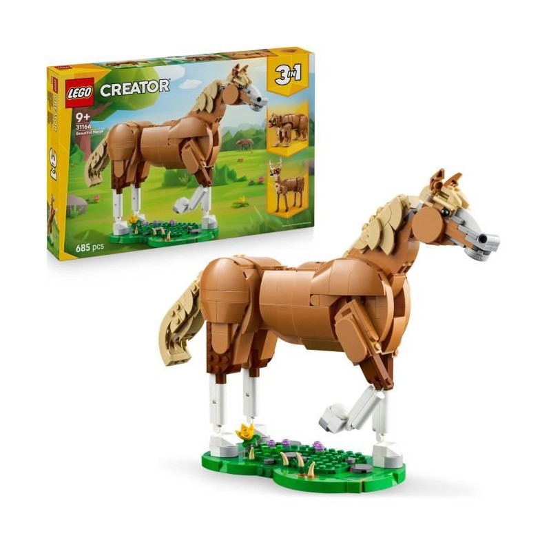 LEGO Creator 3-en-1 31166 Le Beau Cheval - Jeu de Construction des 9 a LEGO Creator 3-en-1 31166 Le Beau Cheval - Jeu de Construction des 9 a