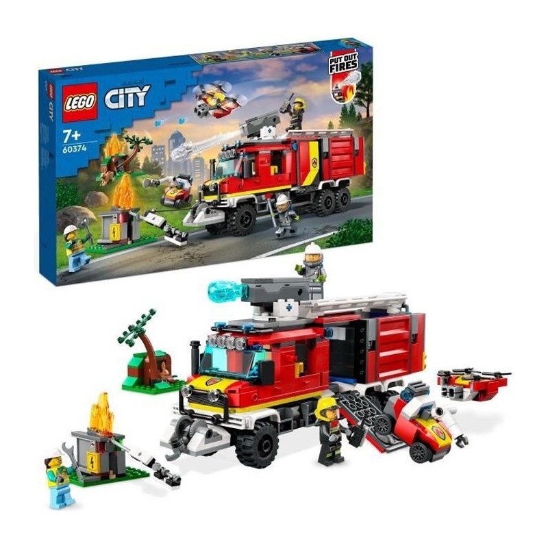 LEGO City 60374 Le Camion d'Intervention des Pompiers, Jouet avec Dron LEGO City 60374 Le Camion d'Intervention des Pompiers, Jouet avec Dron