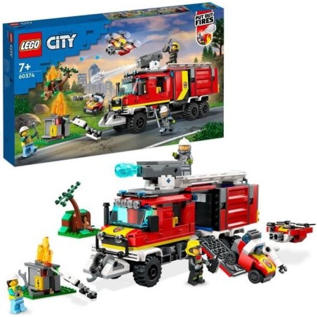 LEGO City 60374 Le Camion d'Intervention des Pompiers, Jouet avec Dron