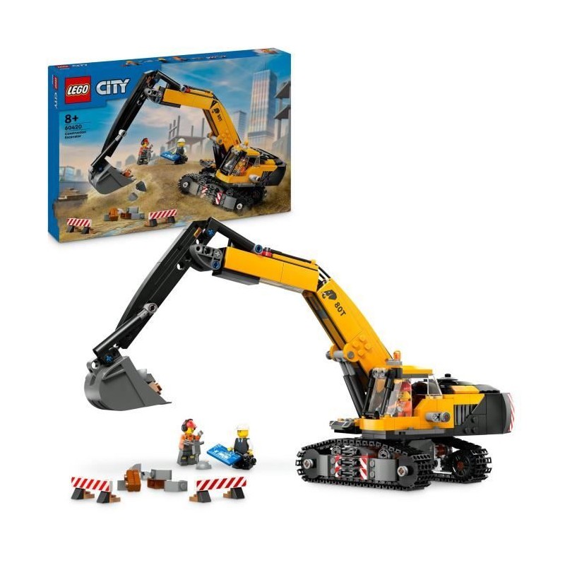 LEGO City 60420 La pelleteuse de chantier jaune, jouet pour enfant a p LEGO City 60420 La pelleteuse de chantier jaune, jouet pour enfant a p