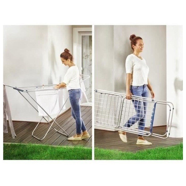 Étendoir a linge Leifheit 180 Classic Siena 81151, séchoir a linge avec 18m d'étendage, tancarville ultra-léger et spacieux, Étendoir a linge Leifheit 180 Classic Siena 81151, séchoir a linge avec 18m d'étendage, tancarville ultra-léger et spacieux,