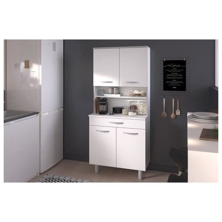 Buffet de cuisine Blanc mat - L 80 cm - OSLO