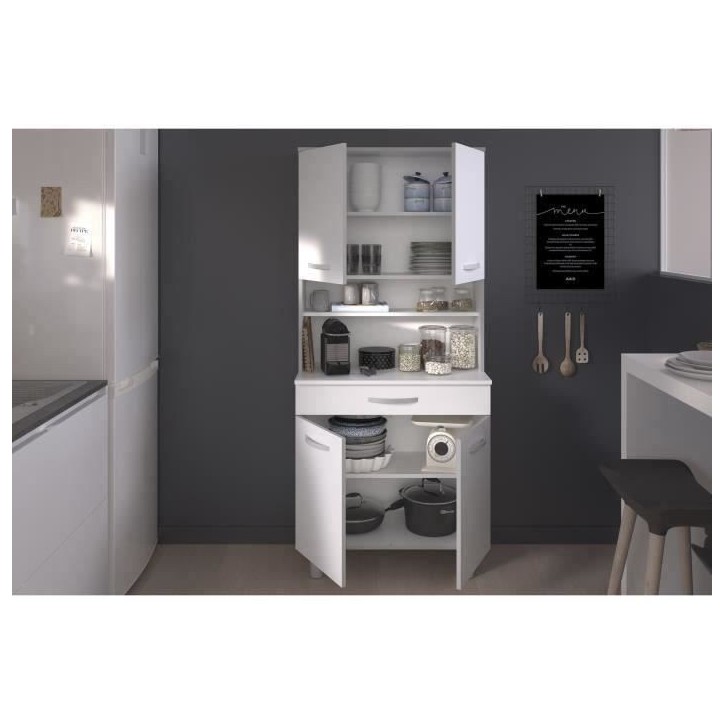 Buffet de cuisine Blanc mat - L 80 cm - OSLO