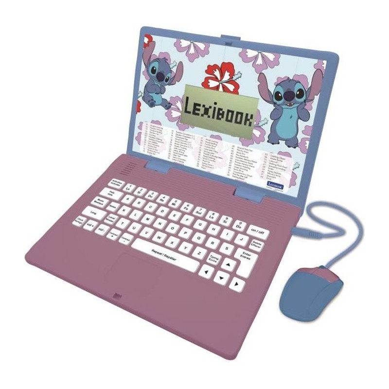 LEXIBOOK - Ordinateur éducatif bilingue Stitch - 124 activités (Fran