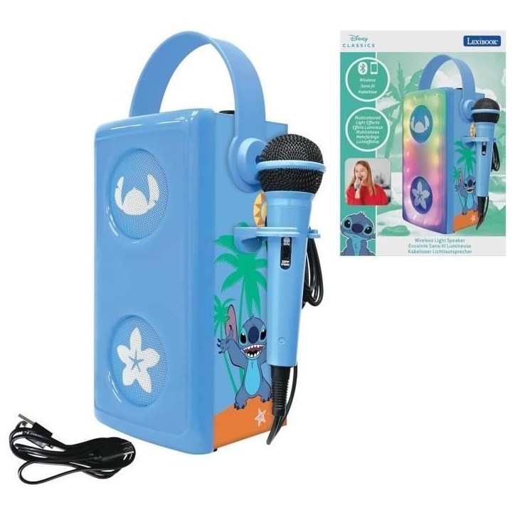 Puissante enceinte Bluetooth lumineuse Stitch avec micro