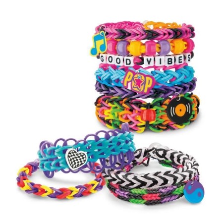 LEXIBOOK - Kit de bracelet élastiques a tisser Rock 'n' roll