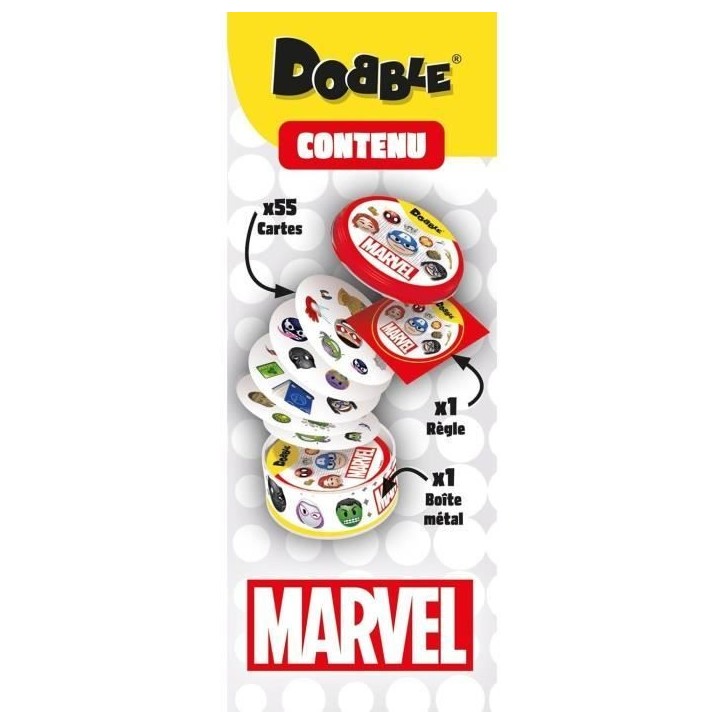 Jeu d'ambiance - ASMODEE - Dobble : Marvel Emoji (Eco Sleeve) - 6 ans - Extérieur - Mixte Jeu d'ambiance - ASMODEE - Dobble : Marvel Emoji (Eco Sleeve) - 6 ans - Extérieur - Mixte