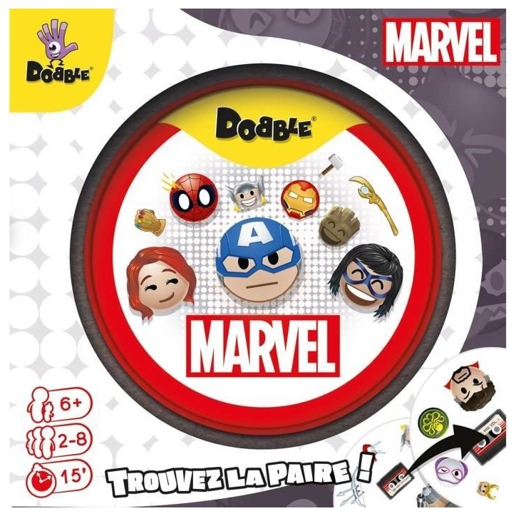 Jeu d'ambiance - ASMODEE - Dobble : Marvel Emoji (Eco Sleeve) - 6 ans - Extérieur - Mixte Jeu d'ambiance - ASMODEE - Dobble : Marvel Emoji (Eco Sleeve) - 6 ans - Extérieur - Mixte