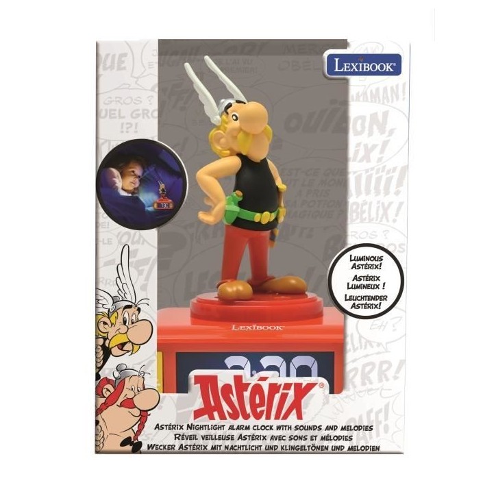 LEXIBOOK - Réveil veilleuse digital - Asterix - 3D lumineux et sonore - Enfant