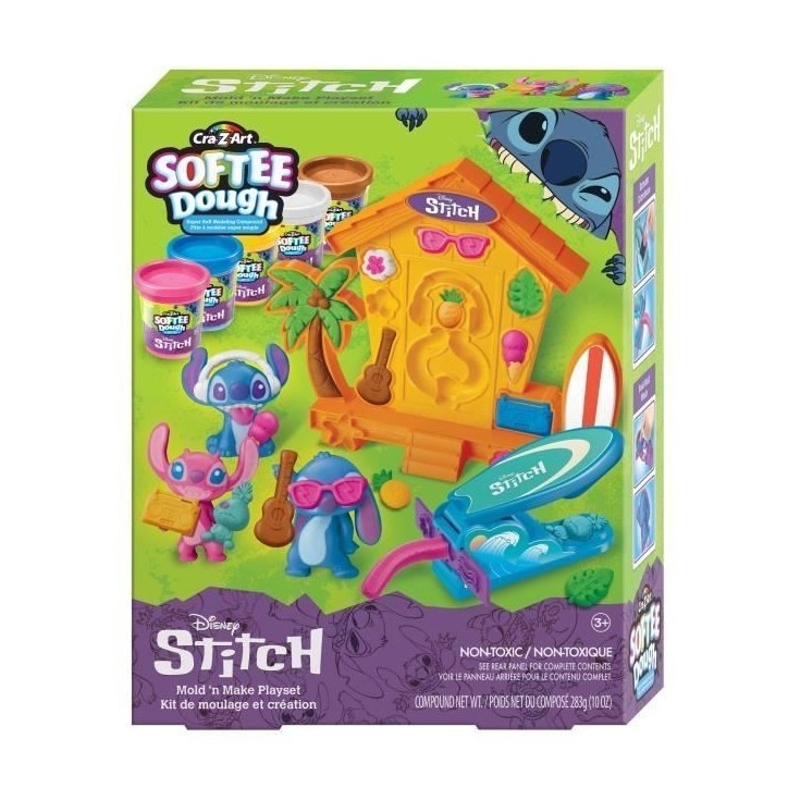 LEXIBOOK - Kit de fabrication de figurines Stitch en pâte a modeler douce et malléable