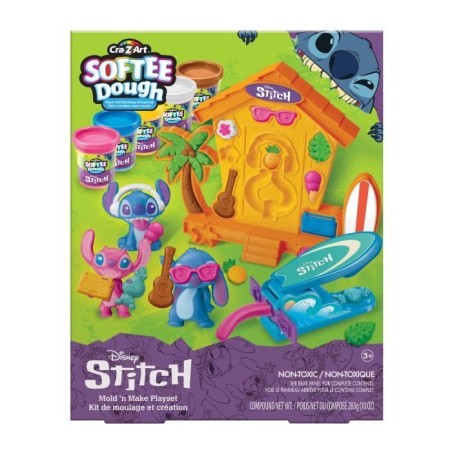 LEXIBOOK - Kit de fabrication de figurines Stitch en pâte a modeler douce et malléable