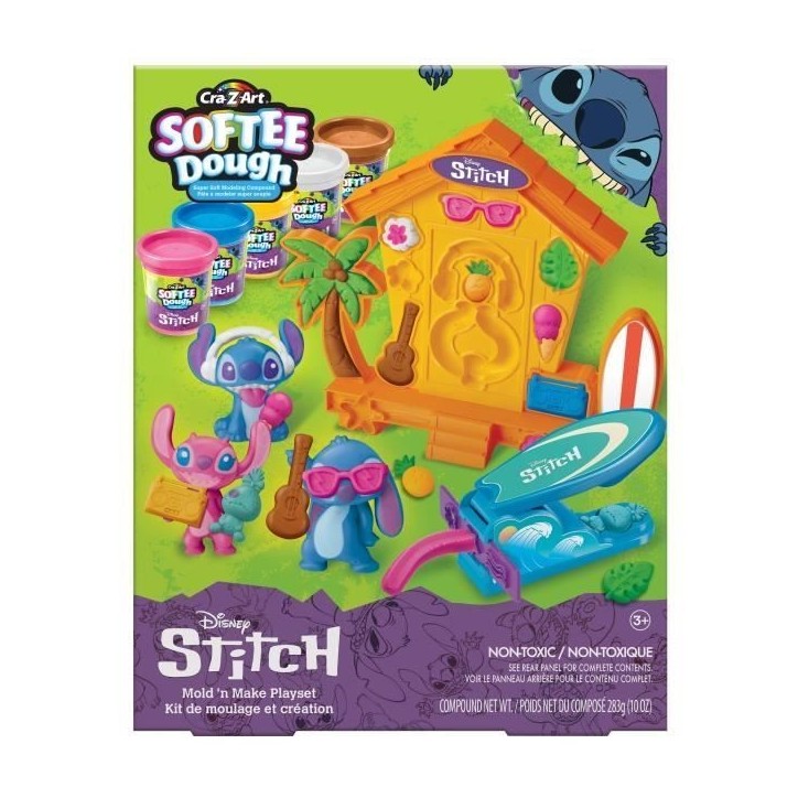 LEXIBOOK - Kit de fabrication de figurines Stitch en pâte a modeler douce et malléable