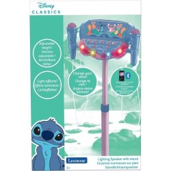 Microphone Stitch sur pied ajustable lumineux avec enceinte, 2 Micros