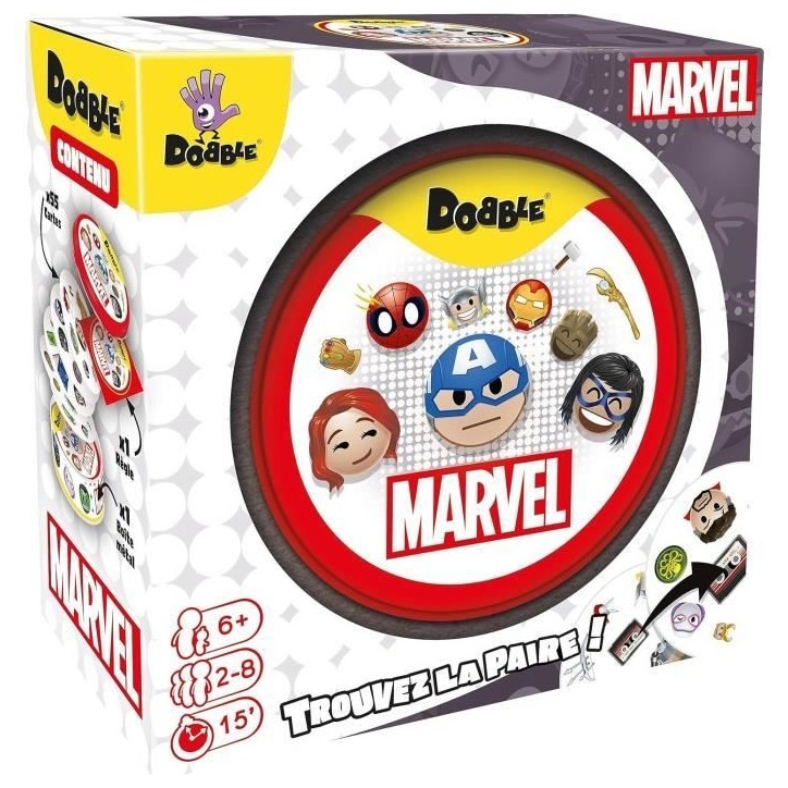 Jeu d'ambiance - ASMODEE - Dobble : Marvel Emoji (Eco Sleeve) - 6 ans - Extérieur - Mixte Jeu d'ambiance - ASMODEE - Dobble : Marvel Emoji (Eco Sleeve) - 6 ans - Extérieur - Mixte