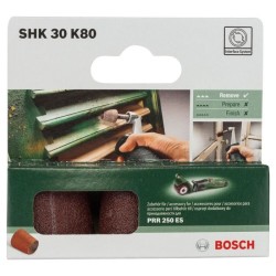 Lot de 3 abrasifs coniques Bosch PRR 30mm G80 pour poncer bois, métal