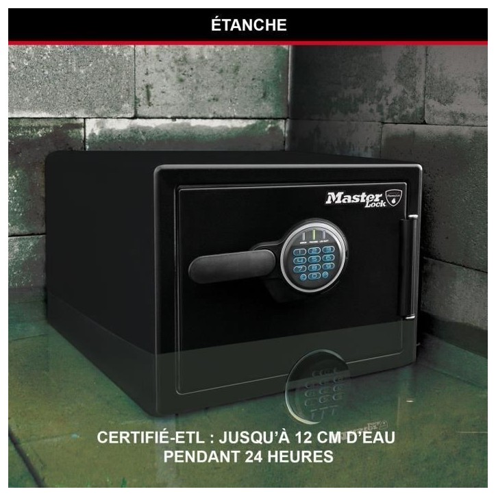 Coffre-fort de sécurité ignifugé et résistant a l'eau 22L - MASTER LOCK LFW082FTC Coffre-fort de sécurité ignifugé et résistant a l'eau 22L - MASTER LOCK LFW082FTC