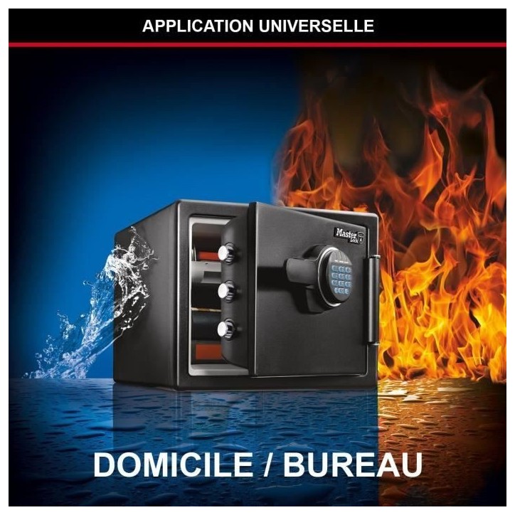Coffre-fort de sécurité ignifugé et résistant a l'eau 22L - MASTER LOCK LFW082FTC Coffre-fort de sécurité ignifugé et résistant a l'eau 22L - MASTER LOCK LFW082FTC