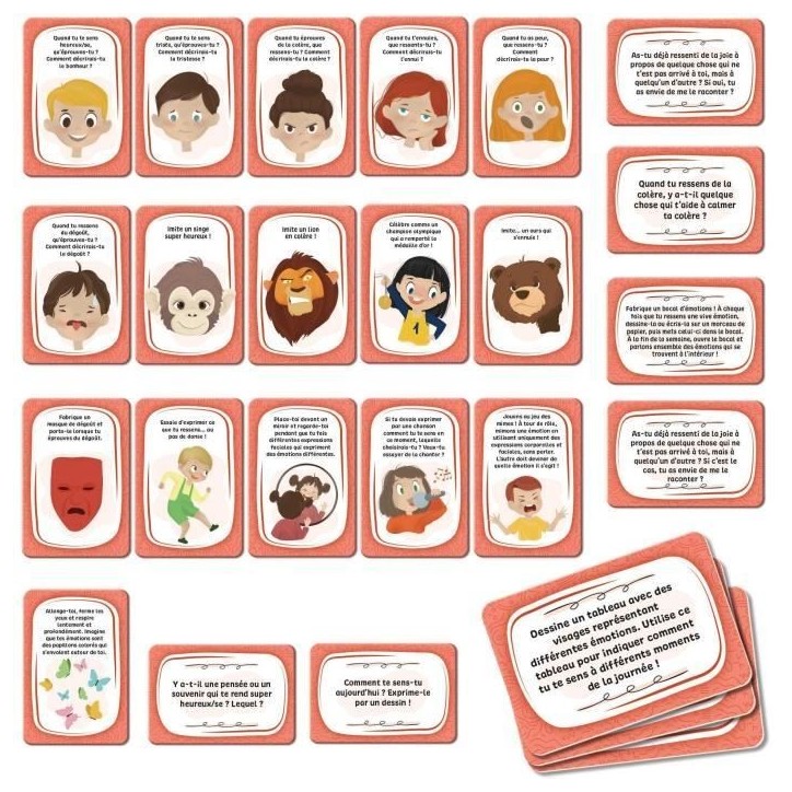Jeu de cartes Gestion des émotions - Jeu Éducatif - LIFE SKILLS - Cartes illustrées