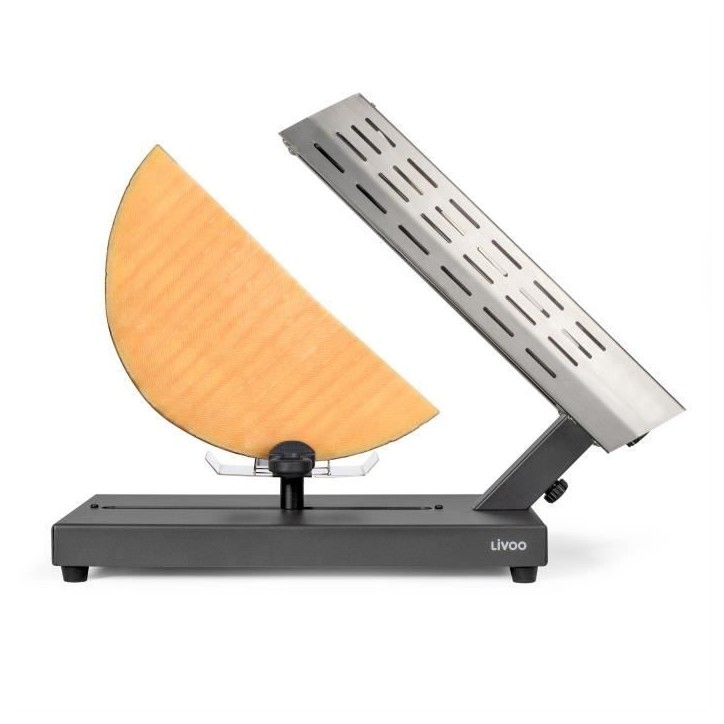 Appareil a raclette traditionnel - LIVOO - DOC314 - 600W - 6 a 8 personnes - Porte fromage amovible, coulissant, 360° - 2 spatu