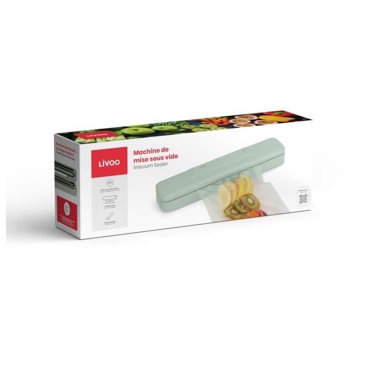 Machine de mise sous vide - LIVOO - DOM503V - 80W - 2 fonctions - Rouleau de film inclus - Lame de découpe Machine de mise sous vide - LIVOO - DOM503V - 80W - 2 fonctions - Rouleau de film inclus - Lame de découpe