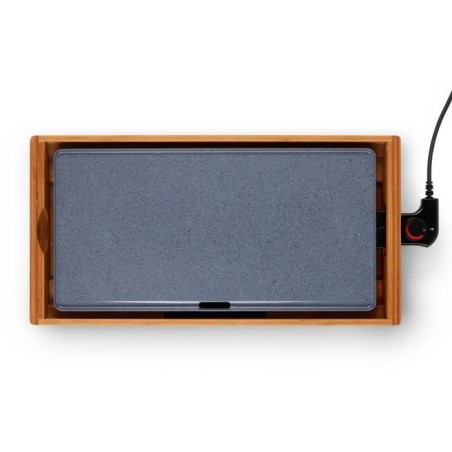 Plancha bambou revetement céramique - LIVOO - DOC322 - 2200W - Plaque amovible en fonte d'aluminium - Thermostat ajustable