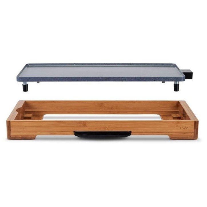 Plancha bambou revetement céramique - LIVOO - DOC322 - 2200W - Plaque amovible en fonte d'aluminium - Thermostat ajustable Plancha bambou revetement céramique - LIVOO - DOC322 - 2200W - Plaque amovible en fonte d'aluminium - Thermostat ajustable