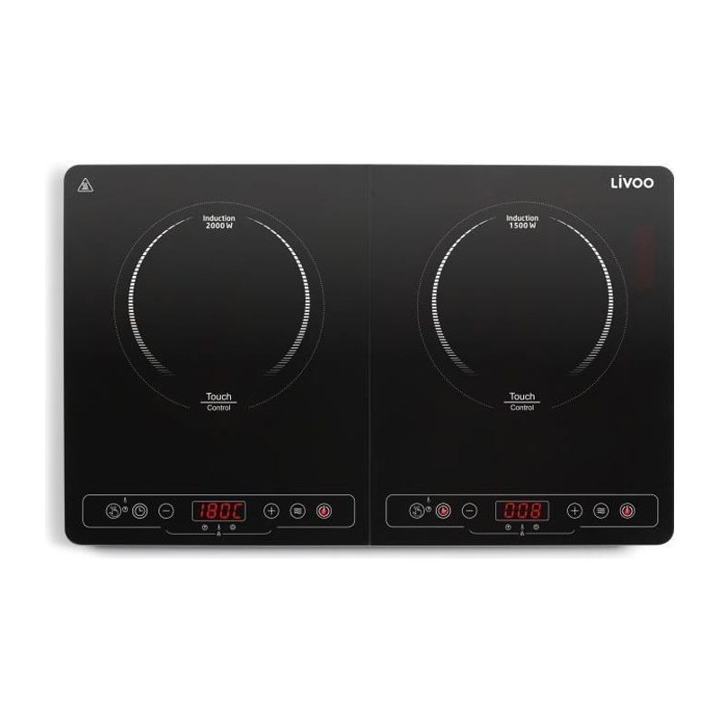 Plaque a induction Double LIVOO DOC236 - 22cm - de 60° a 240° - Noir