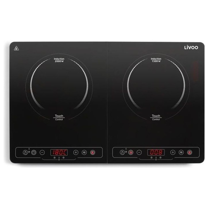 Plaque a induction Double LIVOO DOC236 - 22cm - de 60° a 240° - Noir Plaque a induction Double LIVOO DOC236 - 22cm - de 60° a 240° - Noir