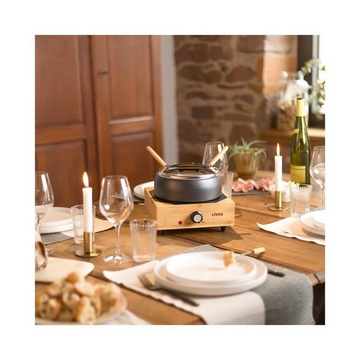 Appareil a fondue électrique - LIVOO - DOC287 - 800W - 2L - 8 personnes - Thermostat ajustable - Caquelon antiadhésif sans PFA Appareil a fondue électrique - LIVOO - DOC287 - 800W - 2L - 8 personnes - Thermostat ajustable - Caquelon antiadhésif sans PFA