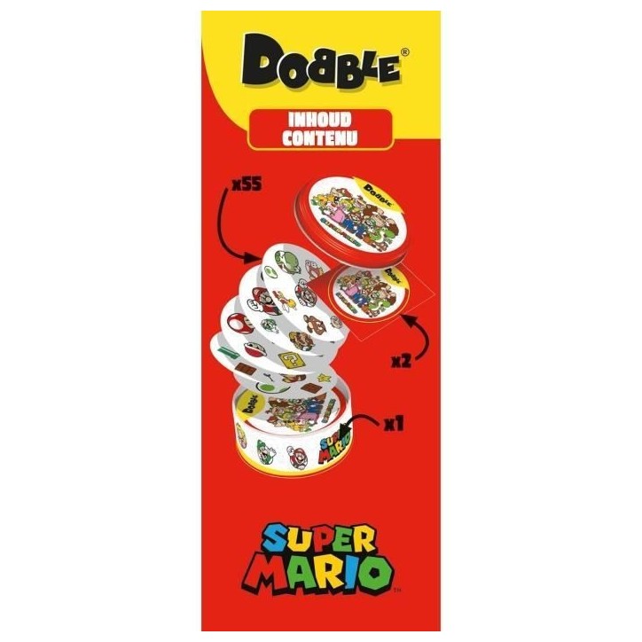 Jeu d'ambiance - Nintendo - Dobble : Super Mario - 2 joueurs ou plus - 6 ans et plus - Multicolore
