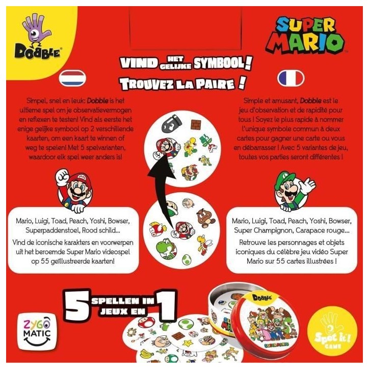 Jeu d'ambiance - Nintendo - Dobble : Super Mario - 2 joueurs ou plus - 6 ans et plus - Multicolore