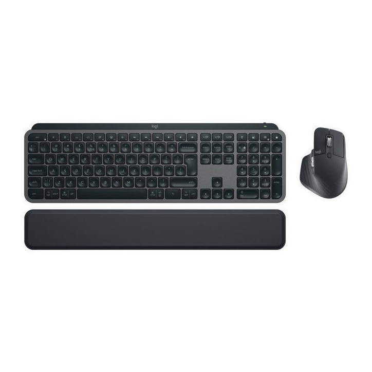 Ensemble Clavier Souris - Sans fil - Logitech - MX Keys S - AZERTY - Rétroéclairé - Graphite