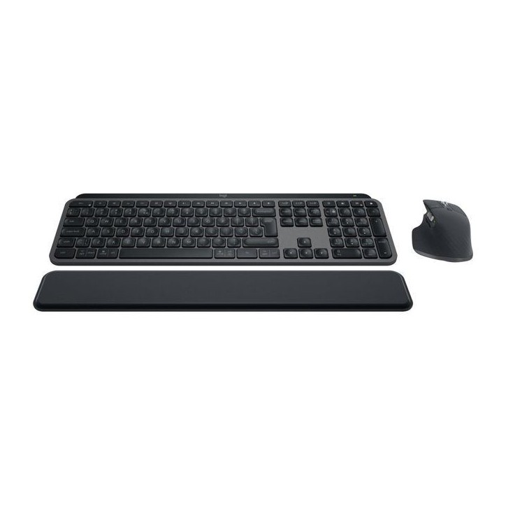 Ensemble Clavier Souris - Sans fil - Logitech - MX Keys S - AZERTY - Rétroéclairé - Graphite
