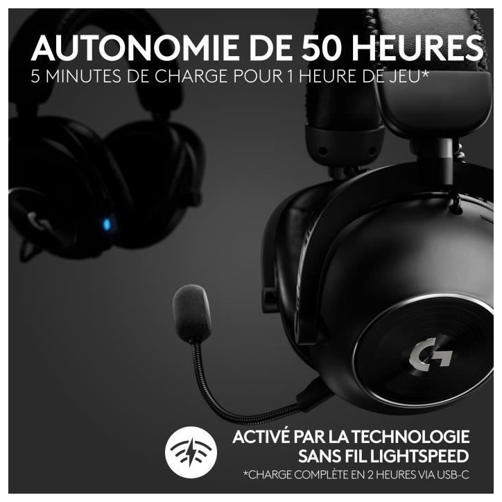 Casque gamer - Sans fil - Logitech G - Pro X 2 - Bleutooth - PS5, PS4, PC - Noir