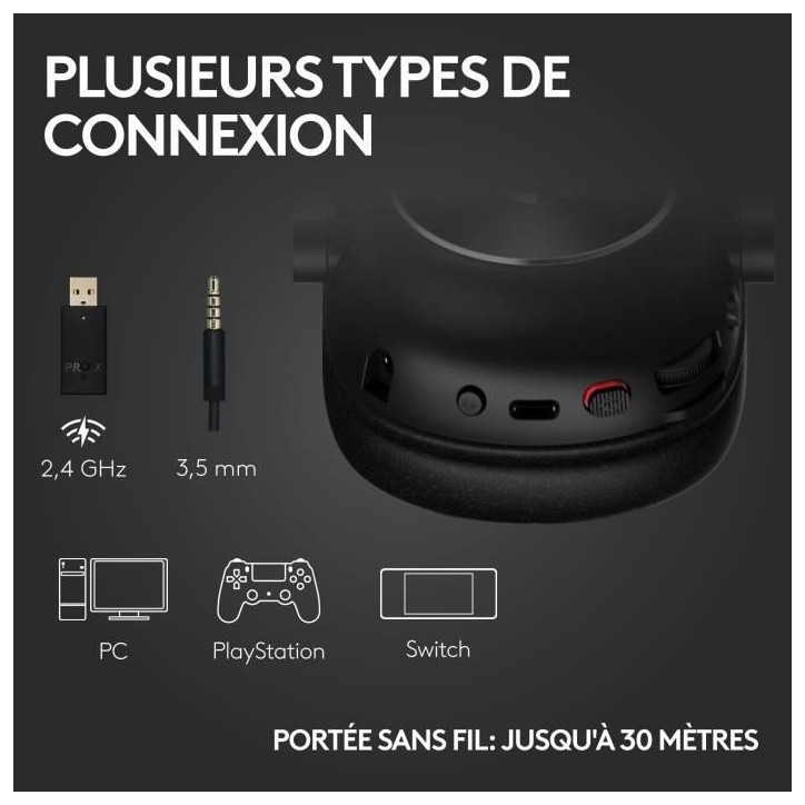 Casque gamer - Sans fil - Logitech G - Pro X 2 - Bleutooth - PS5, PS4, PC - Noir